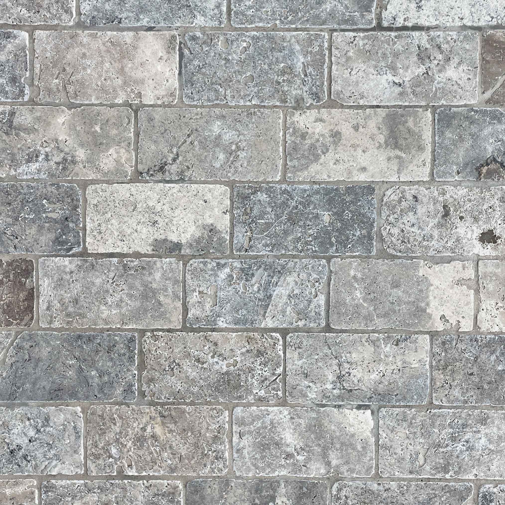 Pavé en TRAVERTIN SILVER - Minéral Pierre Naturelle